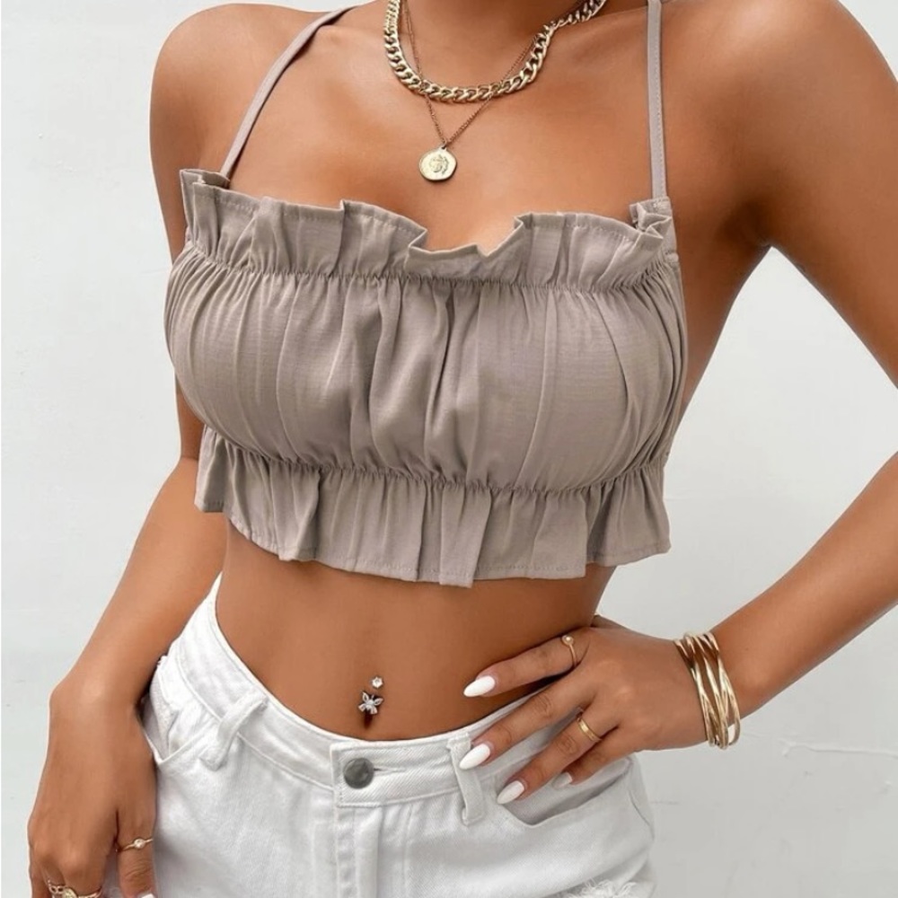 Lace up cropped top